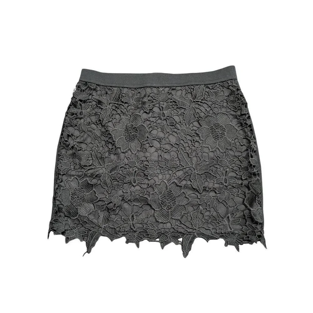 American Eagle Skirt Stretch Knit Lace Front Back Zip Lined Women's Size 12